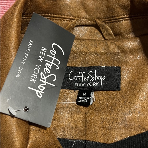 Coffee Shop Pleather Jacket NWT 🥰 - Picture 2 of 3